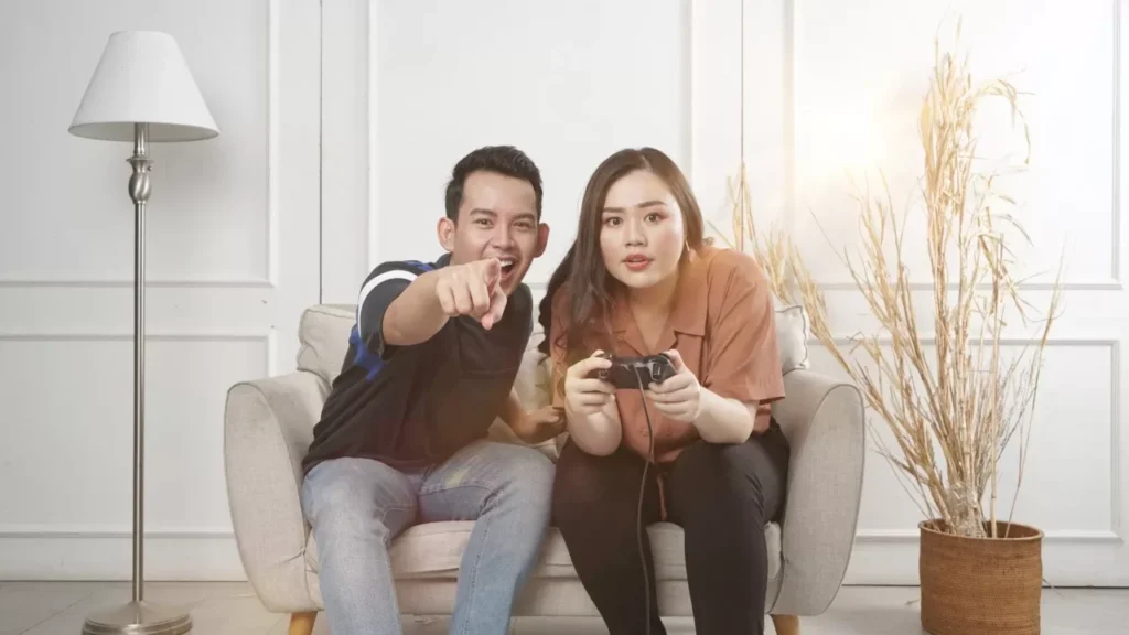 Couple playing games